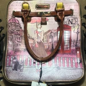 Nicole Lee London Theme large purse